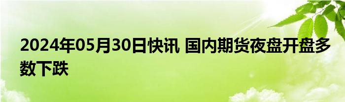 2024年05月30日快讯 国内期货夜盘开盘多数下跌