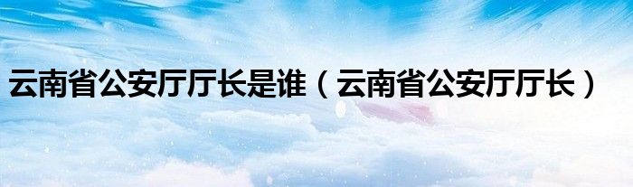 云南省公安厅厅长是谁（云南省公安厅厅长）