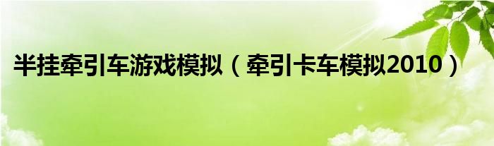 半挂牵引车游戏模拟（牵引卡车模拟2010）