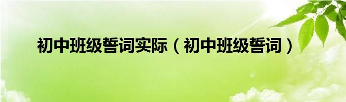 初中班级誓词实际（初中班级誓词）