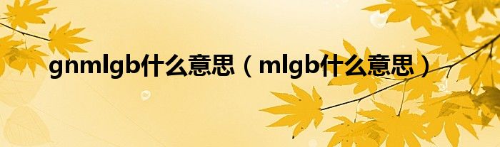 gnmlgb什么意思（mlgb什么意思）