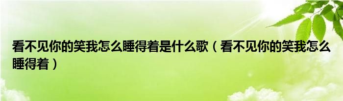 看不见你的笑我怎么睡得着是什么歌（看不见你的笑我怎么睡得着）