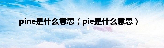 pine是什么意思（pie是什么意思）