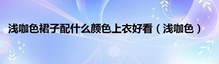 浅咖色裙子配什么颜色上衣好看（浅咖色）