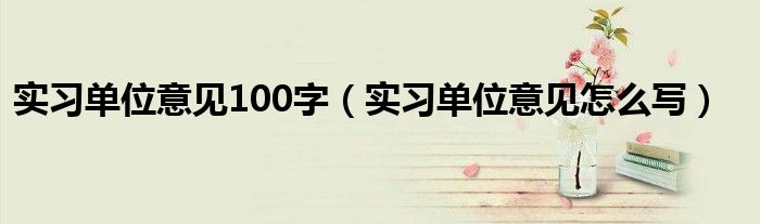 实习单位意见100字（实习单位意见怎么写）