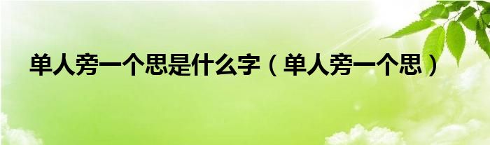 单人旁一个思是什么字（单人旁一个思）