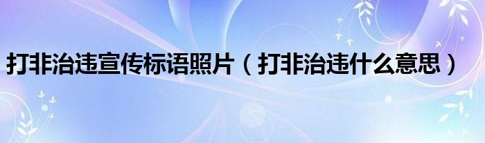 打非治违宣传标语照片（打非治违什么意思）