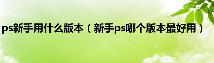 ps新手用什么版本（新手ps哪个版本最好用）