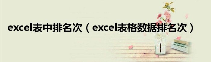 excel表中排名次（excel表格数据排名次）