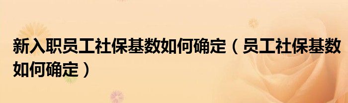 新入职员工社保基数如何确定（员工社保基数如何确定）