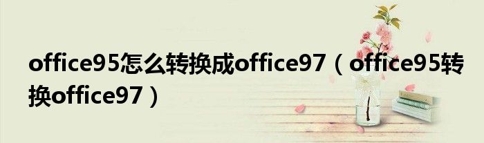 office95怎么转换成office97（office95转换office97）