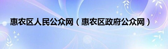 惠农区人民公众网（惠农区政府公众网）