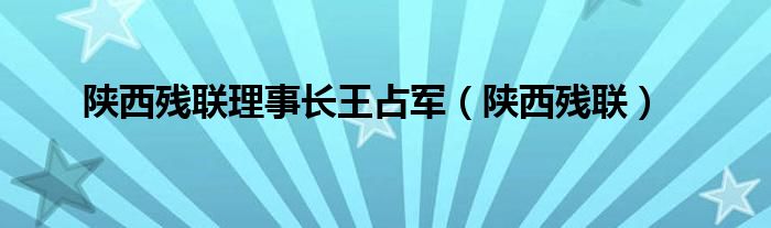 陕西残联理事长王占军（陕西残联）