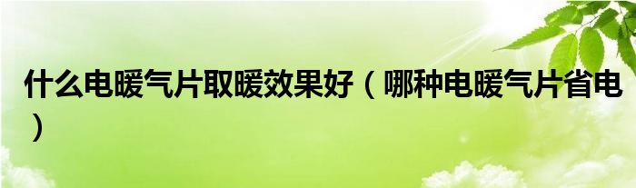 什么电暖气片取暖效果好（哪种电暖气片省电）