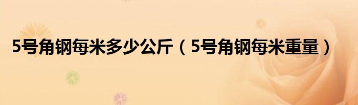 5号角钢每米多少公斤（5号角钢每米重量）