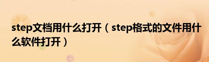 step文档用什么打开（step格式的文件用什么软件打开）