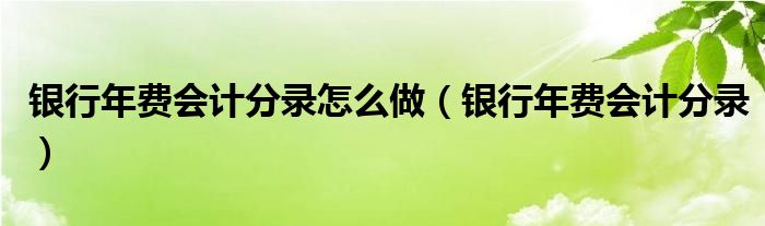 银行年费会计分录怎么做（银行年费会计分录）