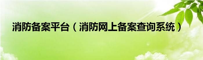 消防备案平台（消防网上备案查询系统）