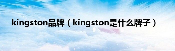 kingston品牌（kingston是什么牌子）