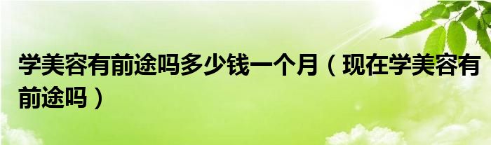 学美容有前途吗多少钱一个月（现在学美容有前途吗）