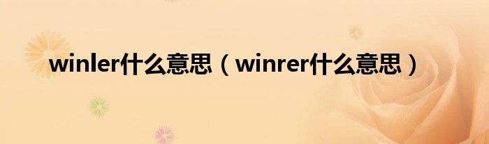 winler什么意思（winrer什么意思）