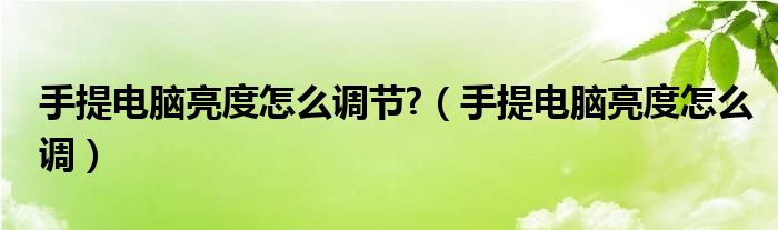 手提电脑亮度怎么调节?（手提电脑亮度怎么调）