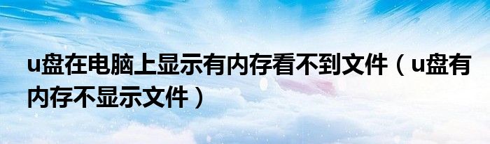 u盘在电脑上显示有内存看不到文件（u盘有内存不显示文件）