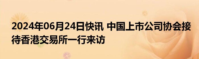 2024年06月24日快讯 中国上市公司协会接待香港交易所一行来访