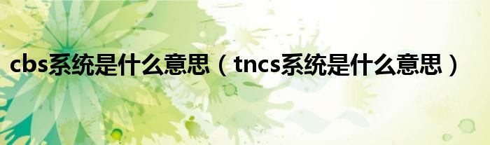 cbs系统是什么意思（tncs系统是什么意思）