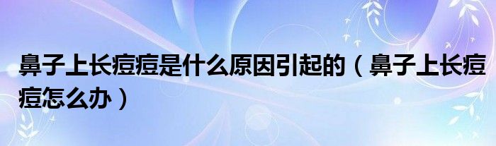 鼻子上长痘痘是什么原因引起的（鼻子上长痘痘怎么办）