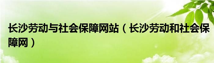 长沙劳动与社会保障网站（长沙劳动和社会保障网）