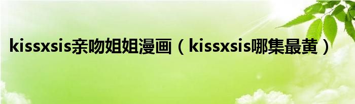 kissxsis亲吻姐姐漫画（kissxsis哪集最黄）