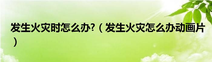 发生火灾时怎么办?（发生火灾怎么办动画片）