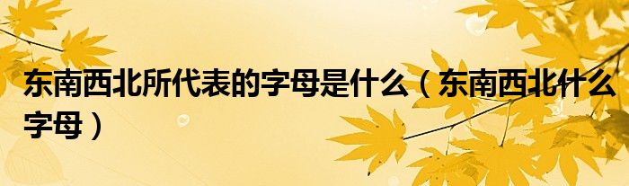 东南西北所代表的字母是什么（东南西北什么字母）