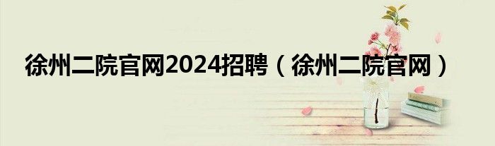 徐州二院官网2024招聘（徐州二院官网）