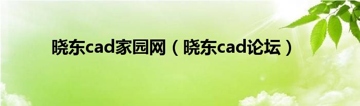 晓东cad家园网（晓东cad论坛）