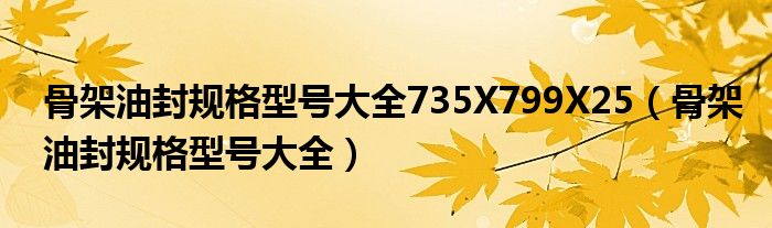 骨架油封规格型号大全735X799X25（骨架油封规格型号大全）