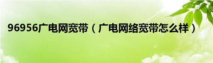 96956广电网宽带（广电网络宽带怎么样）