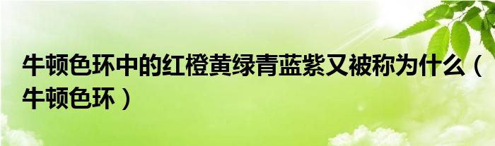 牛顿色环中的红橙黄绿青蓝紫又被称为什么（牛顿色环）