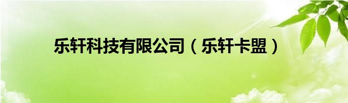 乐轩科技有限公司（乐轩卡盟）