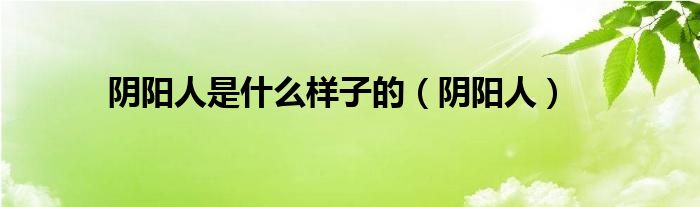 阴阳人是什么样子的（阴阳人）