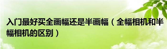 入门最好买全画幅还是半画幅（全幅相机和半幅相机的区别）