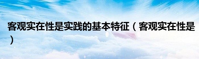 客观实在性是实践的基本特征（客观实在性是）