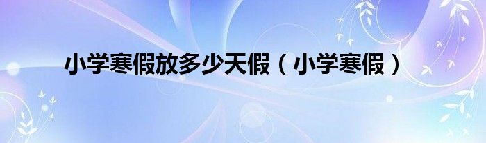 小学寒假放多少天假（小学寒假）