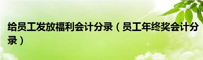 给员工发放福利会计分录（员工年终奖会计分录）