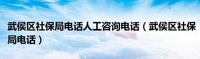 武侯区社保局电话人工咨询电话（武侯区社保局电话）