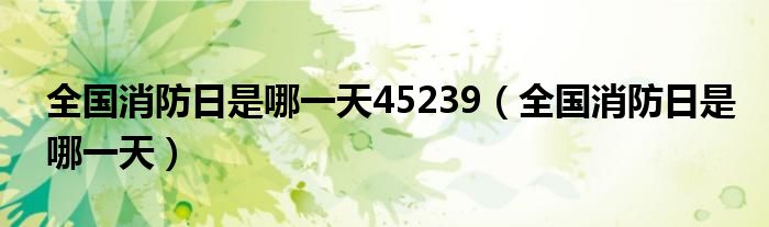 全国消防日是哪一天45239（全国消防日是哪一天）