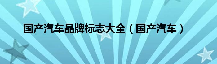 国产汽车品牌标志大全（国产汽车）