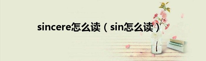 sincere怎么读（sin怎么读）