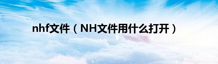 nhf文件（NH文件用什么打开）